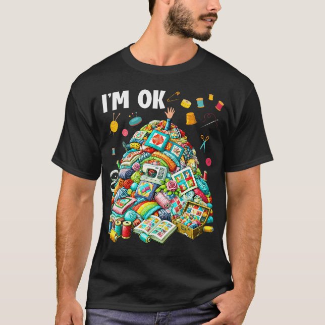 T-shirt Couture de patchwork drôle Brodeuse Couturière JE  (Devant)