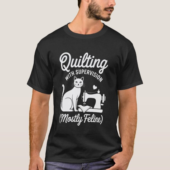 T-shirt Couture de patchwork drôle pour amateur de chat co (Devant)