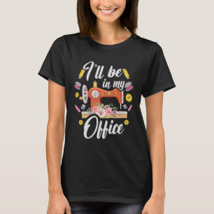 T-shirt Couture de patchwork Je serai dans mon bureau Cout