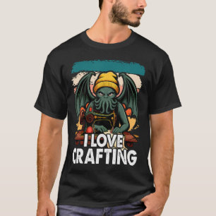 T-shirt Couture rétro lovecraftienne de Cthulhu de dessin