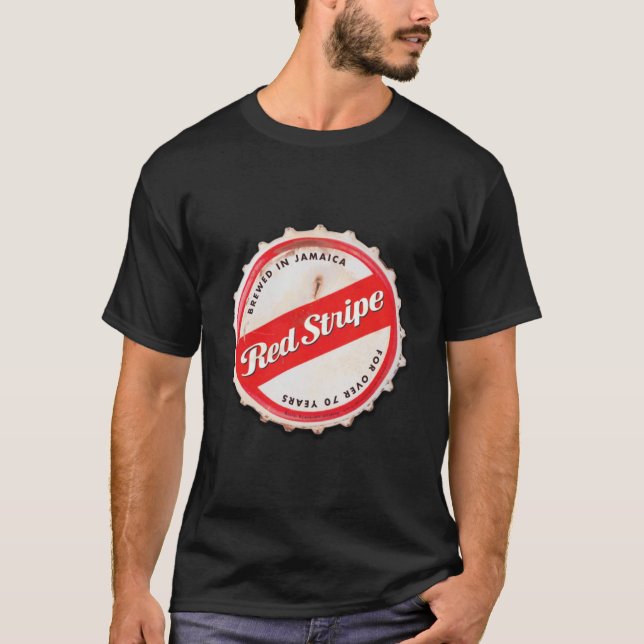 T-shirt Couvercle de bouteille Red Stripe (Devant)