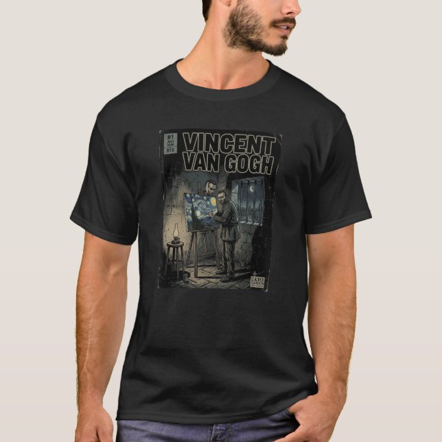 T-shirt couverture de bande dessinée de Vincent Van Gogh (Devant)