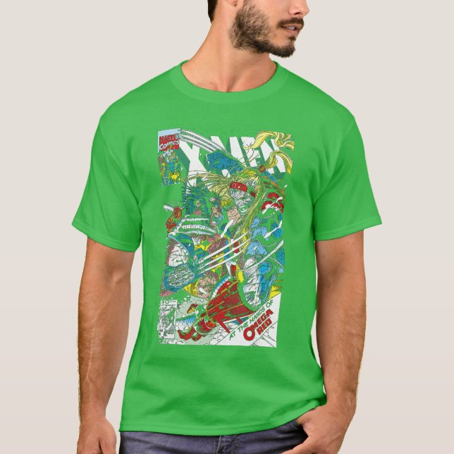T-shirt Couverture de bande dessinée Marvel Omega Red amis (Devant)