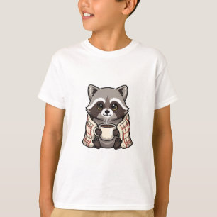 T-shirt Couverture de café pour enfants Raton laveur Cozy