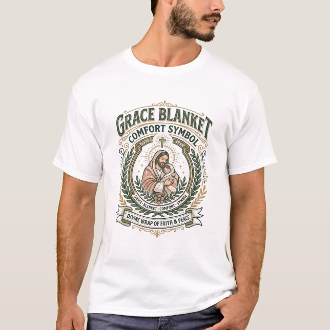 T-shirt Couverture de grâce symbole de confort Jésus Couve (Devant)