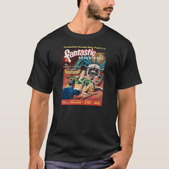 T-SHIRT COUVERTURE DE MAGAZINE DE PULPE VINTAGE (Devant)