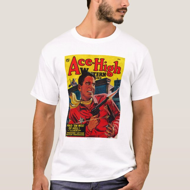 T-shirt Couverture de magazine élevée d'as 3 (Devant)