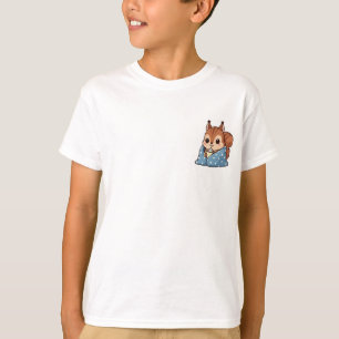 T-shirt Couverture Douillette Écureuil Chocolat Chaud Enfa