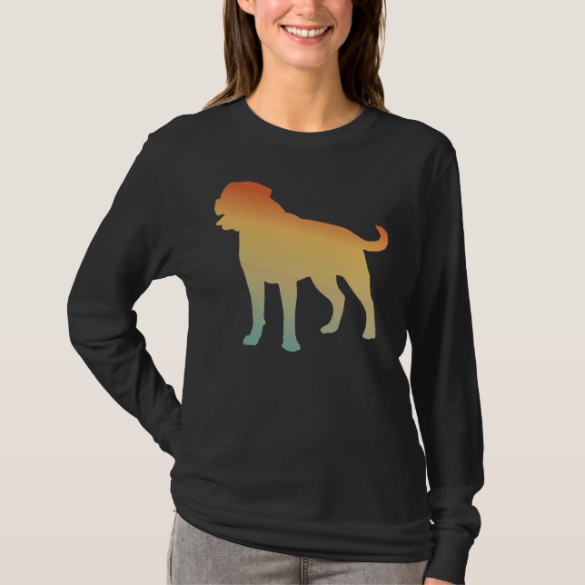 T-shirt Couverture faciale du Masque Silhouette Dog Rottwe (Devant)