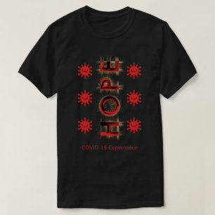 T-shirt COVID-19 Expérience - Espoir, Virus souriant, Roug