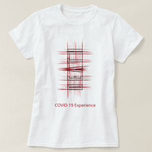 T-shirt COVID-19 Expérience, mort, virus, rouge et noir