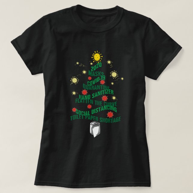 T-shirt Covid-19 sapin de Noël (Design devant)