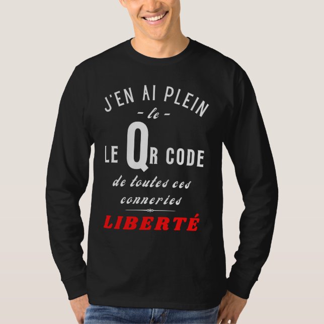 T-shirt COVID QR Code No to Health Pass No Vaccine  Libert (Devant)