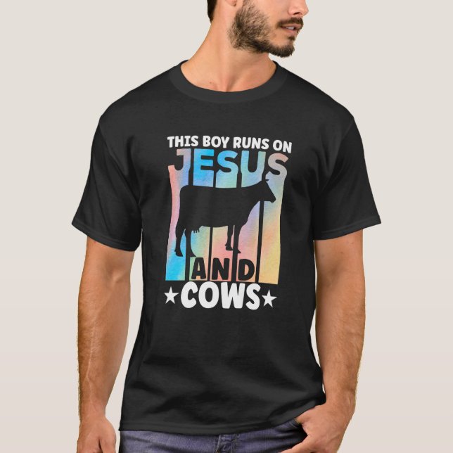 T-shirt Cow Apparel Farmer Cows Lover for Boys Premium (Devant)