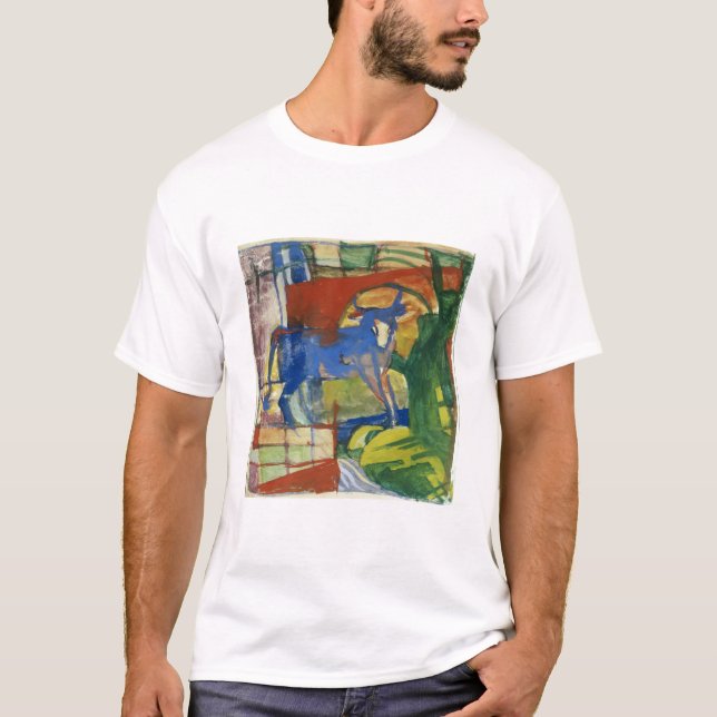 T-shirt Cow bleue, 1914 (tempera sur le papier) (Devant)
