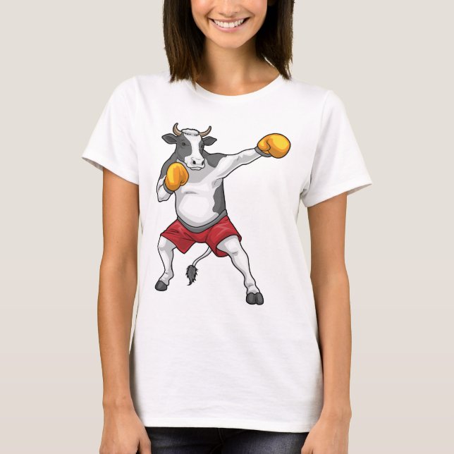 T-shirt Cow Boxer Boxing gloves Boxing (Devant)