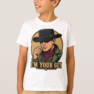 T-shirt Cow-boy Casquette Noire Retro BD Je Suis Ton Homme