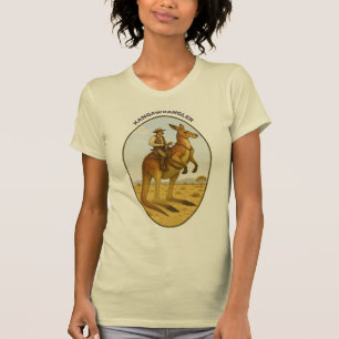 T-shirt Cow-boy de l'Outback vintage chevauchant un kangou