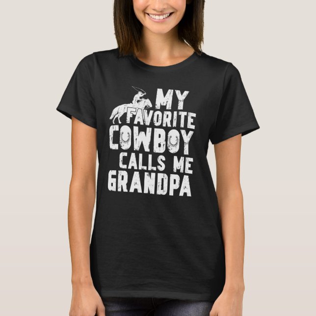 T-shirt Cow-boy m'appelle papy papy rodéo cavalier de rodé (Devant)