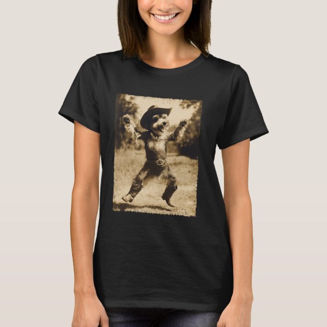 T-shirt Cow-boy schnauzer mignon (Devant)