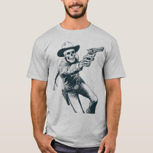T-shirt Cow-boy squelette vintage hors-la-loi tireur de l'