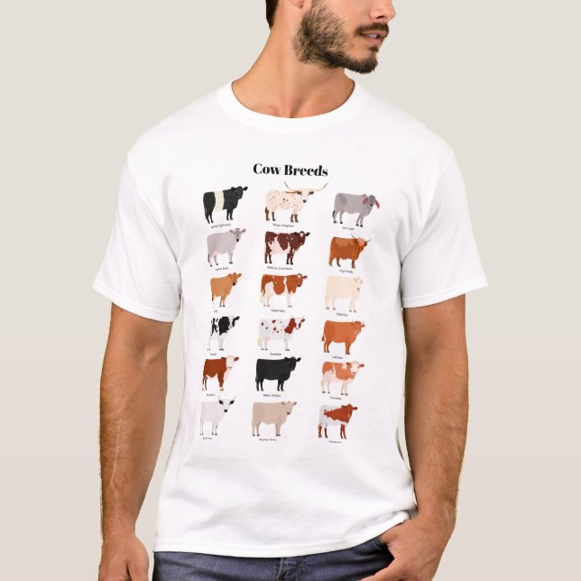 T-shirt cow breeds T (Devant)