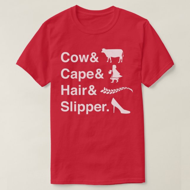 T-shirt Cow Cape Hair & Slipper High School Theatre  Music (Design devant)