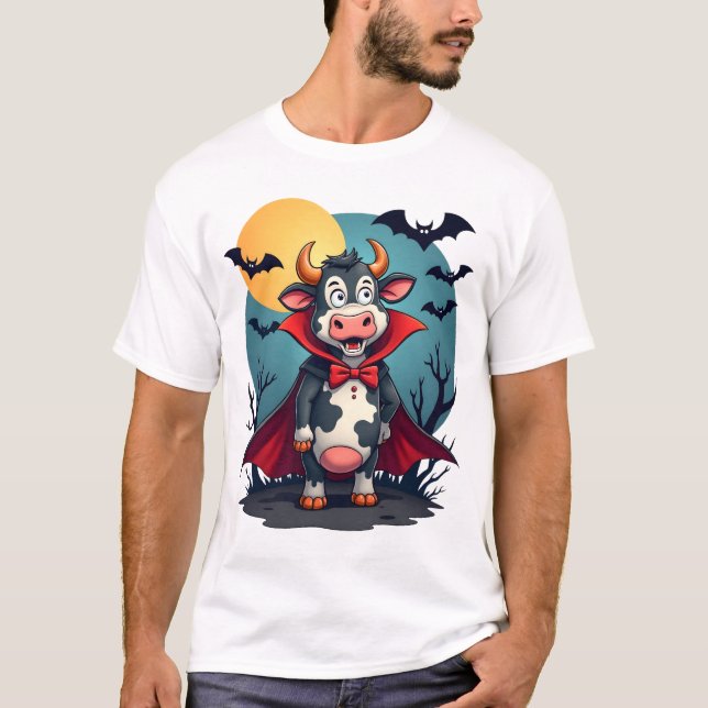T-shirt Cow Dracula se lève (Devant)