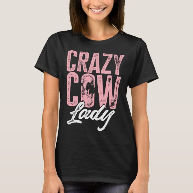 T-shirt Cow Farm Animals Crazy Cow Lady (Devant)