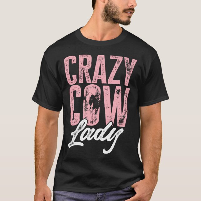 T-shirt Cow Farm Animals Crazy Cow Lady (Devant)