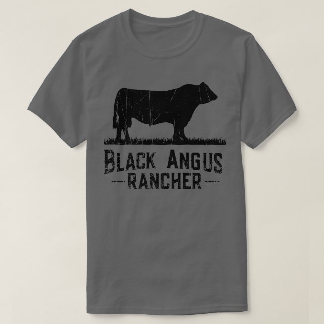T-shirt Cow Farmer Black Angus Rancher (Design devant)
