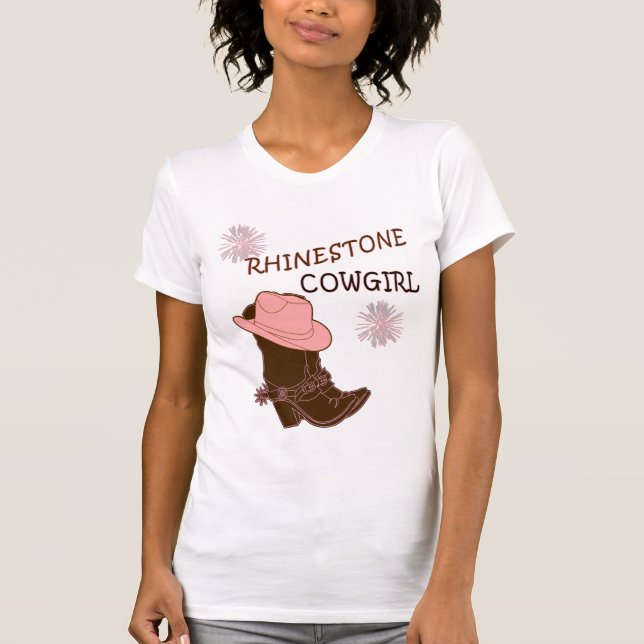 T-shirt Cow-girl de fausse pierre (Devant)