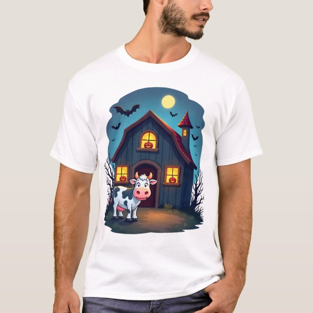 T-shirt Cow & Haunted Barn (Devant)