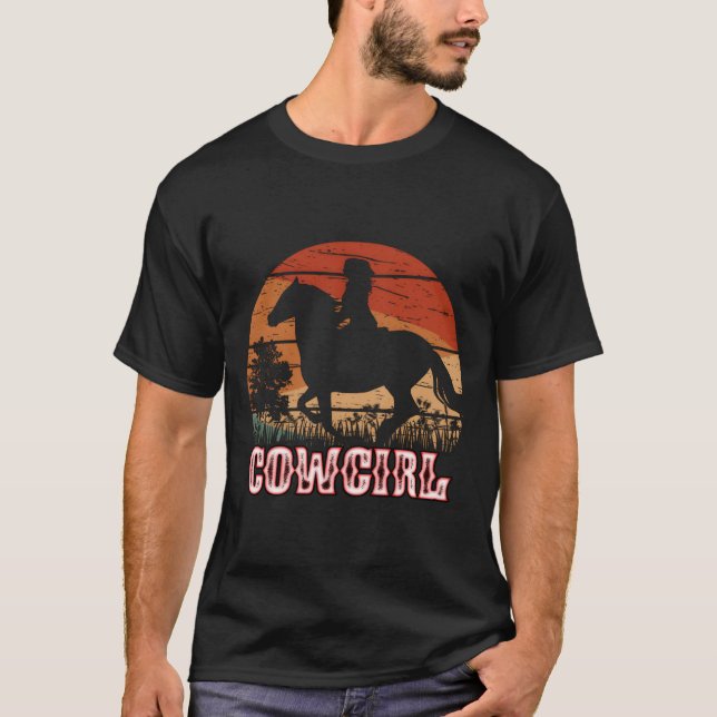 T-shirt Cow Horse Riding Style Rodeo Texas Ranch (Devant)