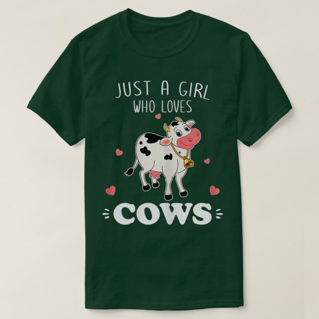 T-shirt Cow Just A Girl Who Loves Cows  (Design devant)