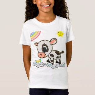 T-shirt Cow Rainbow Girls