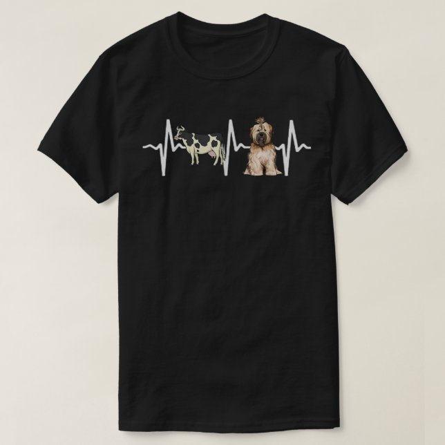 T-shirt Cow Spotted Tibetan Terrier Heartbeat Dog Lover  (Design devant)