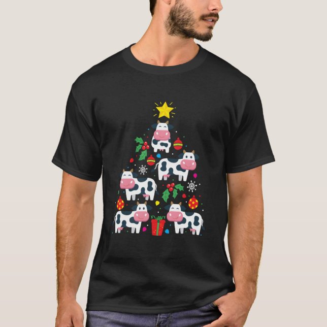 T-shirt Cow Tree Ornat Decor (Devant)
