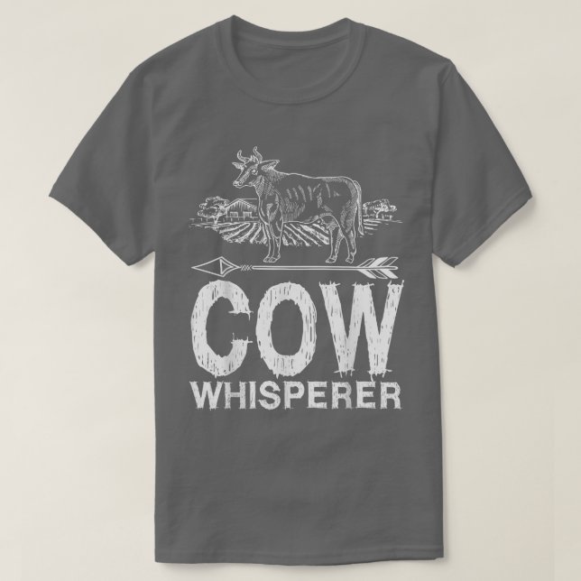 T-shirt Cow Whisperer Farmer Vintage (Design devant)