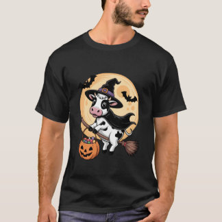 T-shirt Cow Witch Hat Pumpkin Halloween Costume Men Women