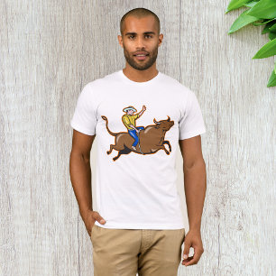 T-Shirt Cowboy À La Tête D'Un Bull Mens