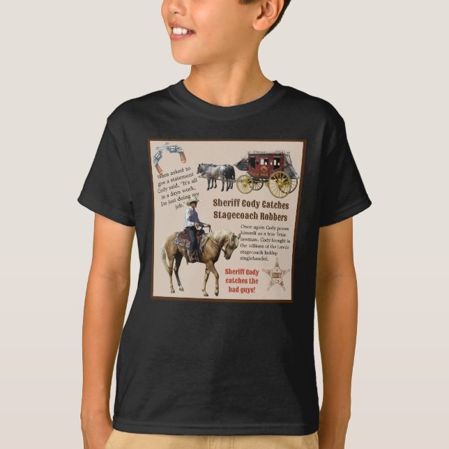 T-shirt Cowboy Anniversaire Ajouter Nom du garçon Sheriff  (Devant)