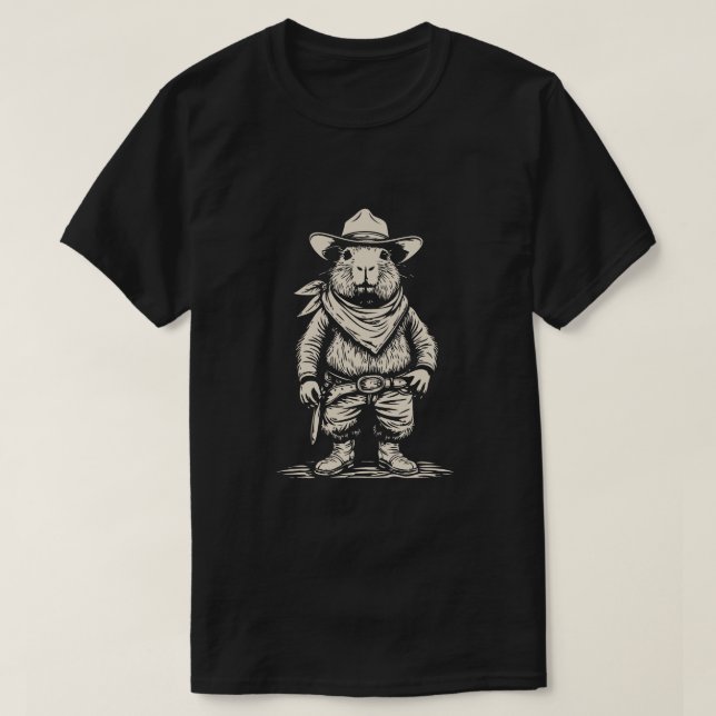 T-shirt cowboy capybara (Design devant)