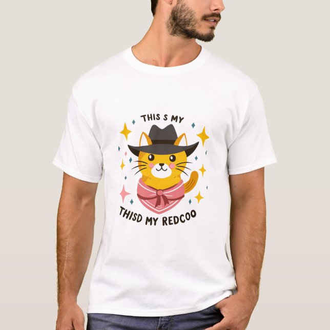 T-shirt Cowboy Cat Cuteness 2024 | chat classique (Devant)