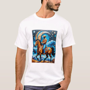 T-shirt Cowboy céleste Western Night Sky Horse Art Tee