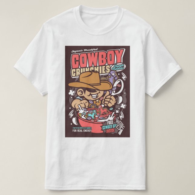 T-shirt Cowboy Cereal Pop Art Parodie (Design devant)