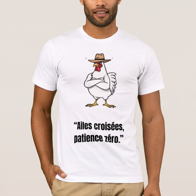 T-shirt Cowboy Chicken Attitude – Funny Cartoon Tee (Devant)