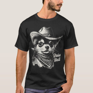 T-shirt Cowboy Chihuahua Levez l'Enfer Chien Occidental sa
