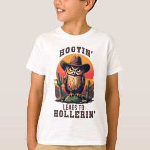 T-shirt Cowboy Chouette Occidental Hootin Mène à Hollerin