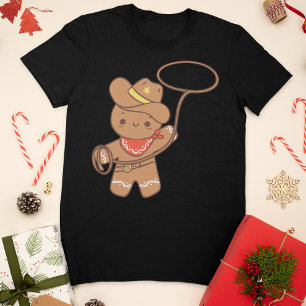 T-shirt Cowboy Christmas Gingbread Homme